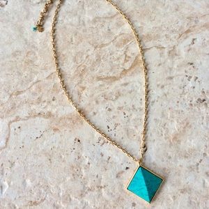 🍀Lucky Brand🍀 3D Prism Stone Gold Necklace